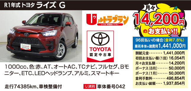 R1年式 トヨタ　ライズ
