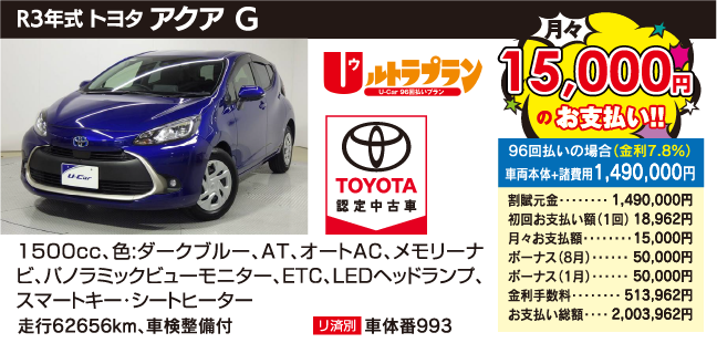トヨタ アクアG