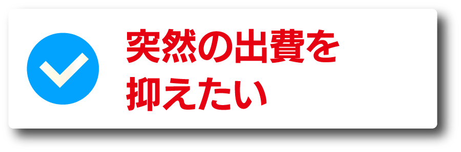 突然の出費を抑えたい